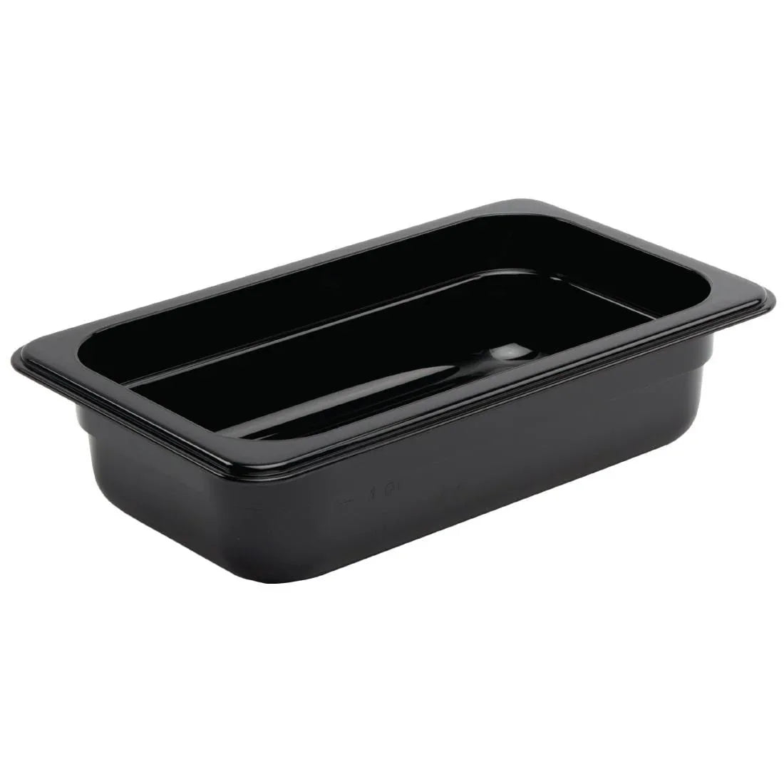 U466 Vogue Polycarbonate 1/4 Gastronorm Container 65mm Black - JD Catering Equipment Solutions Ltd