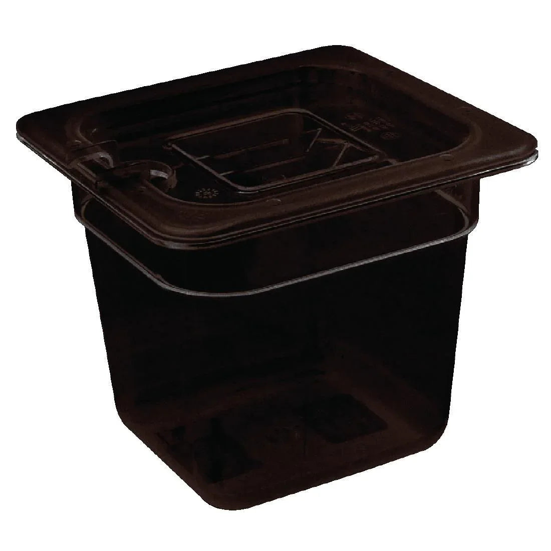 U469 Vogue Polycarbonate 1/6 Gastronorm Container 65mm Black - JD Catering Equipment Solutions Ltd