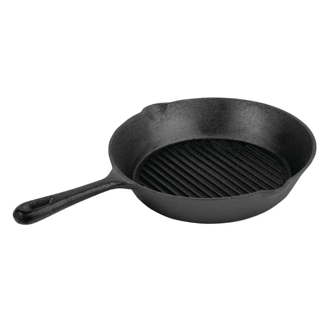 M652 Vogue Round Cast Iron Ribbed Skillet Pan - JD Catering Equipment Solutions Ltd