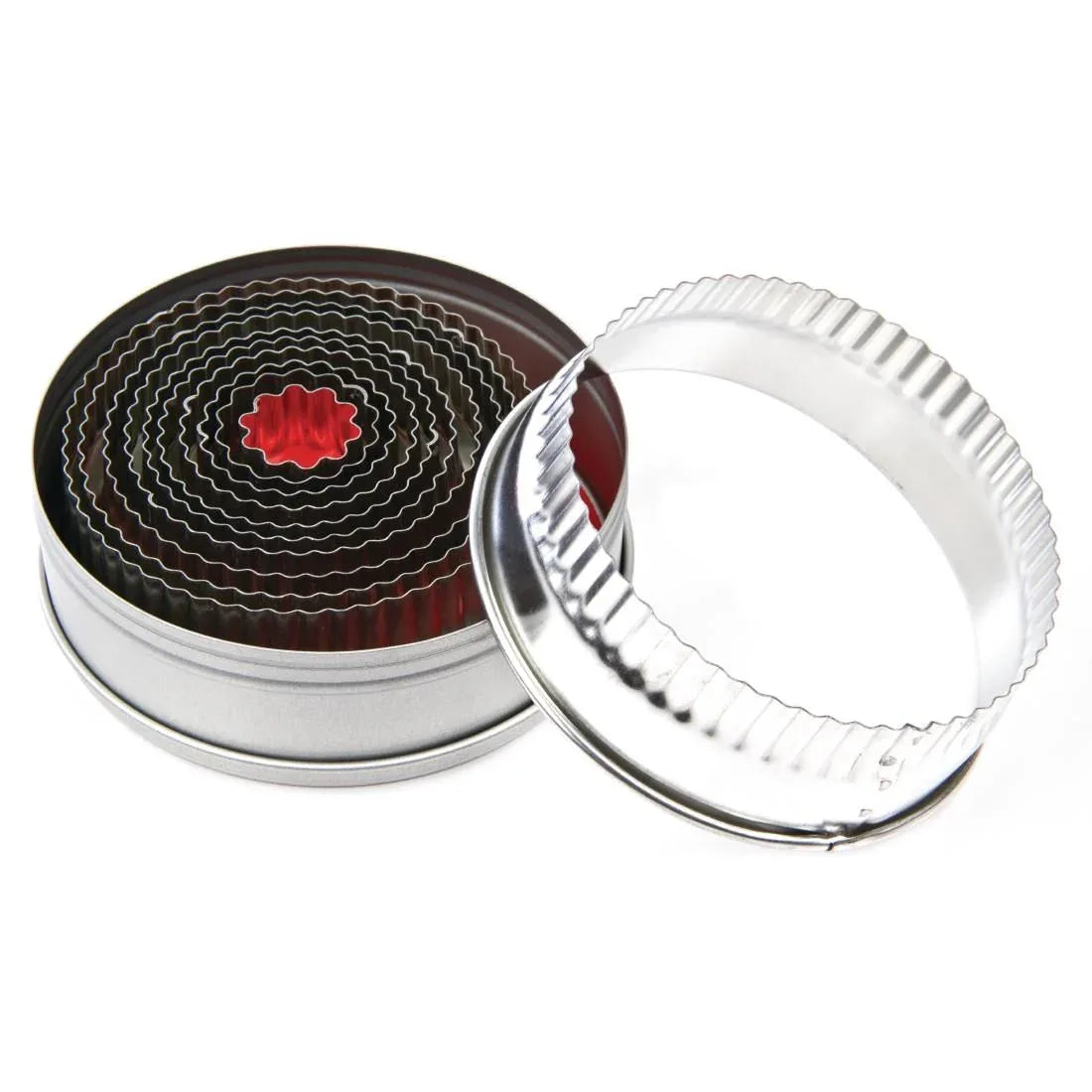 E019 Vogue Round Fluted Pastry Cutter Set (Pack of 11) - JD Catering Equipment Solutions Ltd