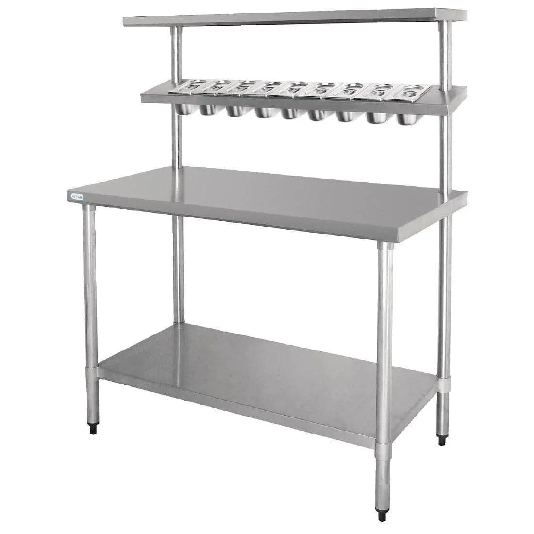 CB909 Vogue Stainless Steel Prep Station with Gantry Large - JD Catering Equipment Solutions Ltd