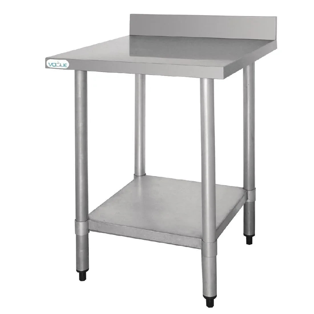 T380 Vogue Stainless Steel Prep Table with Upstand 900mm - JD Catering Equipment Solutions Ltd