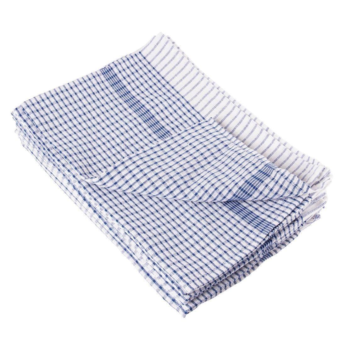 CC596 Vogue Wonderdry Blue Tea Towels (Pack of 10) - JD Catering Equipment Solutions Ltd