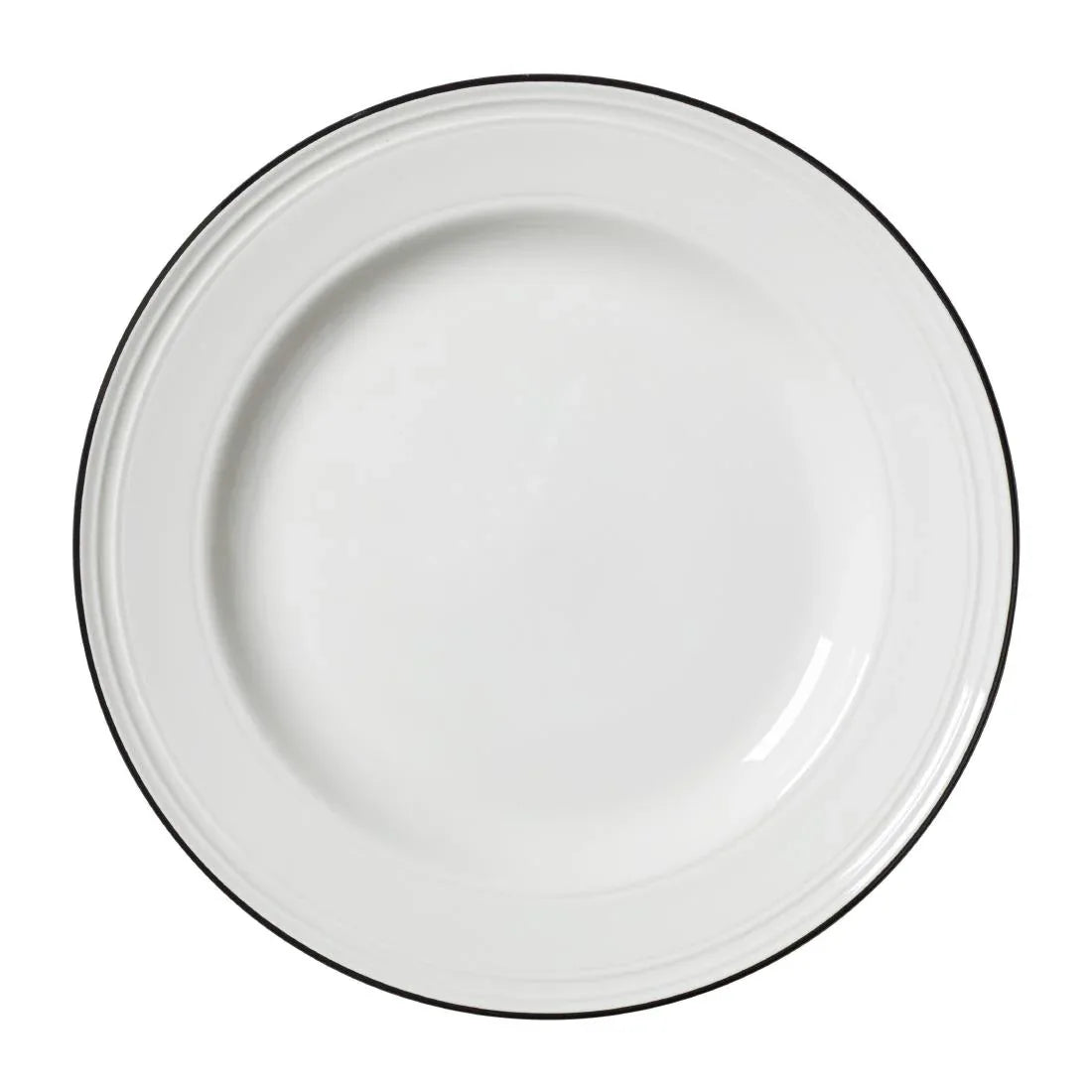 VV2674 Steelite Bead Black Band Plates 255mm (Pack of 12) - JD Catering Equipment Solutions Ltd