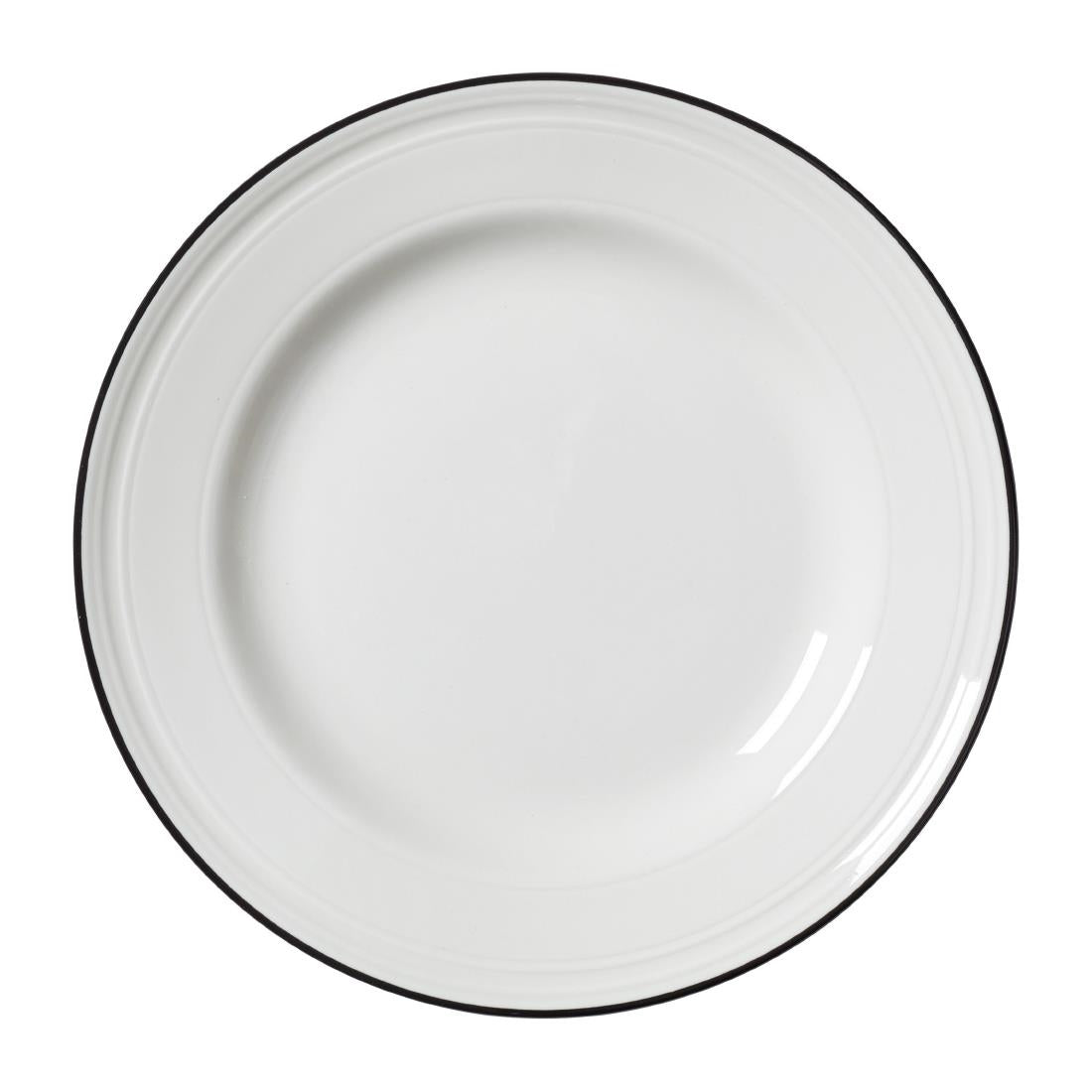 VV2675 Steelite Bead Black Band Plates 203mm (Pack of 12)