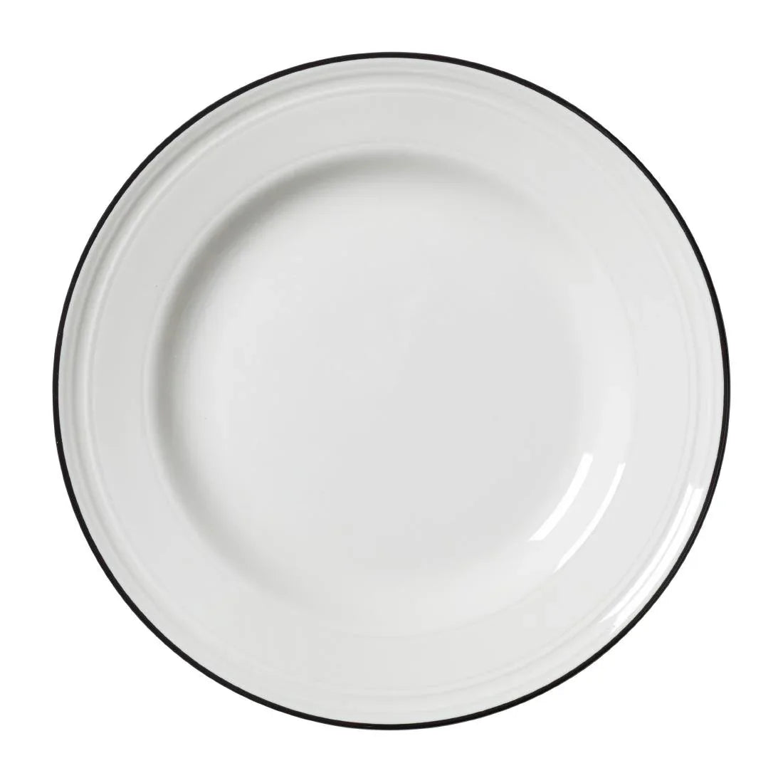 VV2675 Steelite Bead Black Band Plates 203mm (Pack of 12) - JD Catering Equipment Solutions Ltd