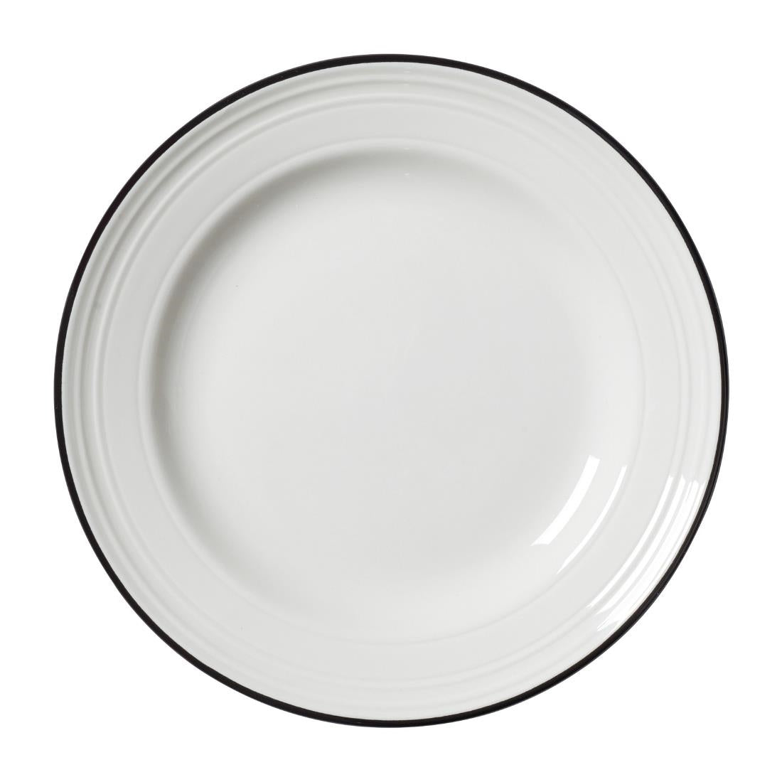 VV2676 Steelite Bead Black Band Plates 165mm (Pack of 12)