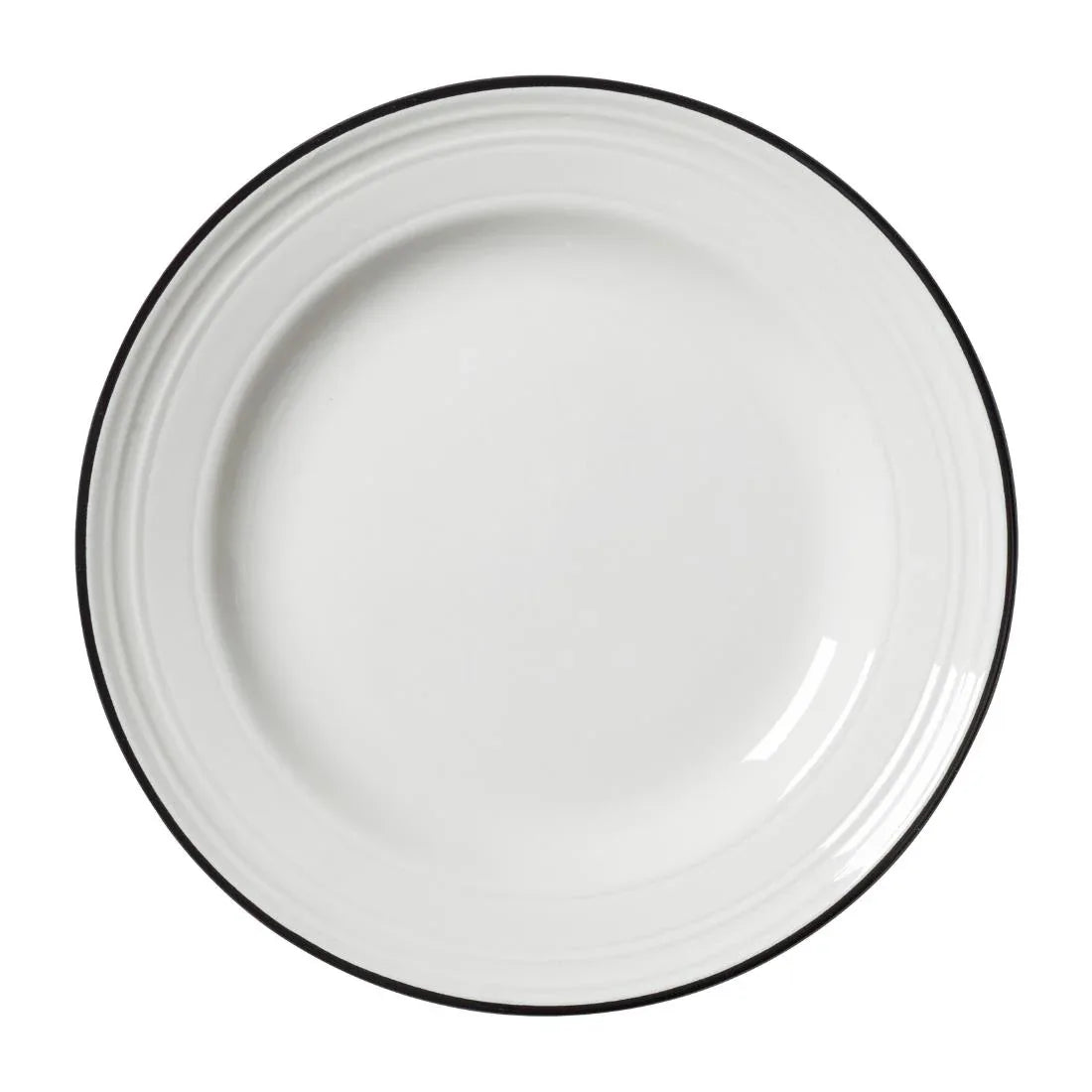 VV2676 Steelite Bead Black Band Plates 165mm (Pack of 12) - JD Catering Equipment Solutions Ltd