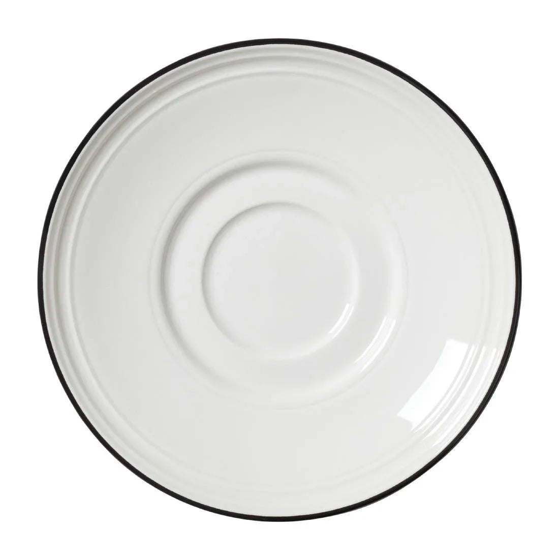 VV2677 Steelite Bead Black Band Saucers 150mm (Pack of 12) - JD Catering Equipment Solutions Ltd