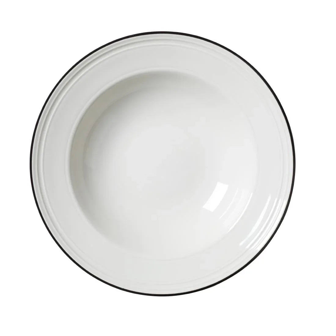 VV2679 Steelite Bead Black Band Pasta Plates 240mm (Pack of 12) - JD Catering Equipment Solutions Ltd