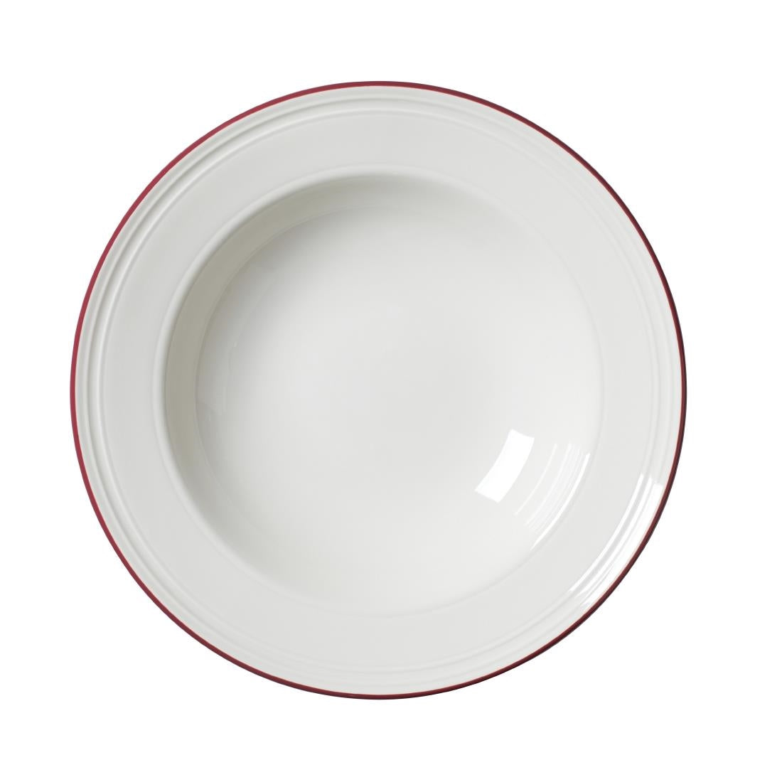 VV2690 Steelite Bead Maroon Band Pasta Plates 240mm (Pack of 12)