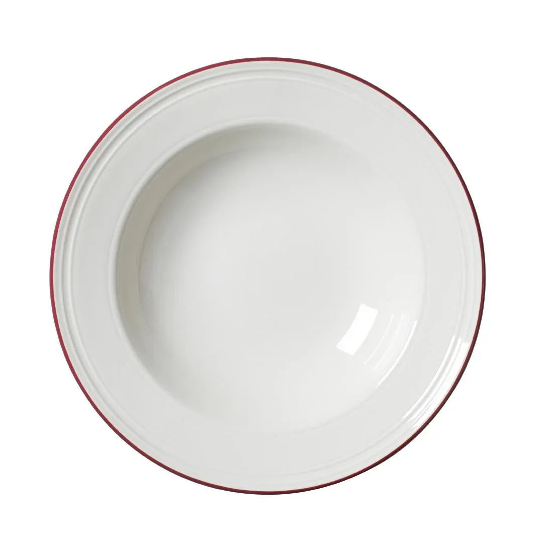 VV2690 Steelite Bead Maroon Band Pasta Plates 240mm (Pack of 12) - JD Catering Equipment Solutions Ltd