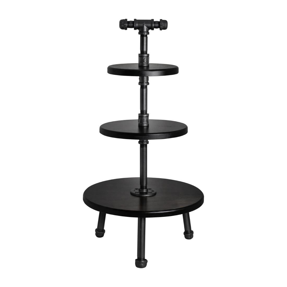 VV3454 Steelite Gun Metal Pipe Stand 3-Tier 355x674mm