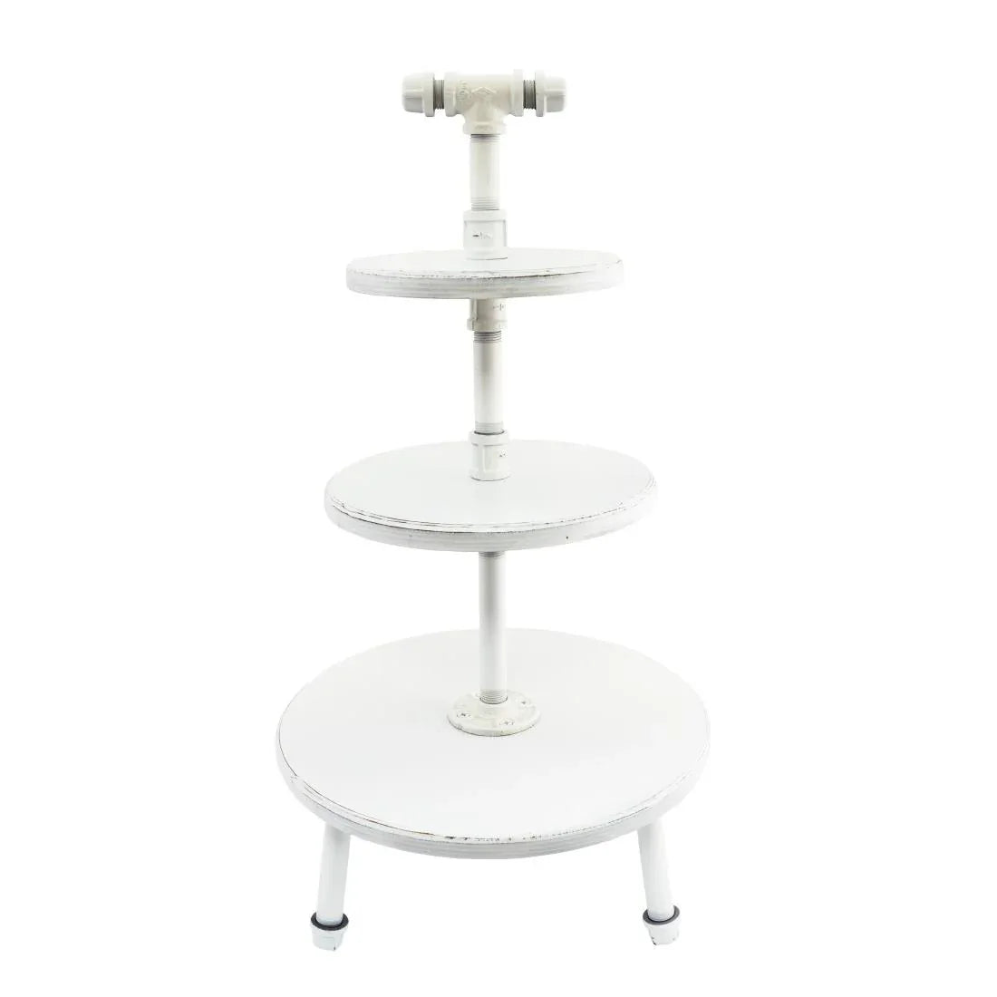 VV3458 Steelite Aged White Pipe Stand 3-Tier 355x674mm