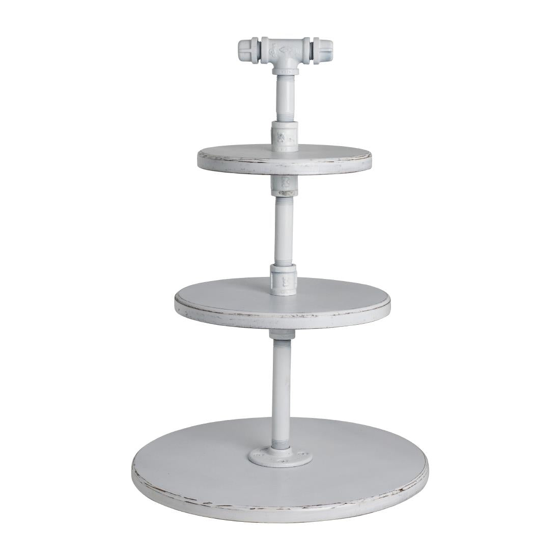 VV3459 Steelite Aged White Pipe Stand 3-Tier 355x509mm