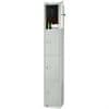 W932-CNS Elite Four Door Coin Return Locker with Sloping Top Grey