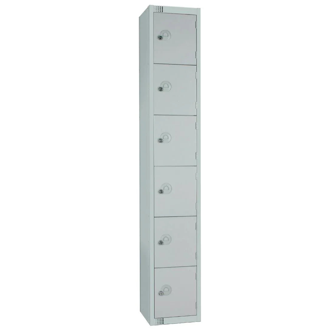 W933-CNS Elite Six Door Coin Return Locker with Sloping Top Grey - JD Catering Equipment Solutions Ltd