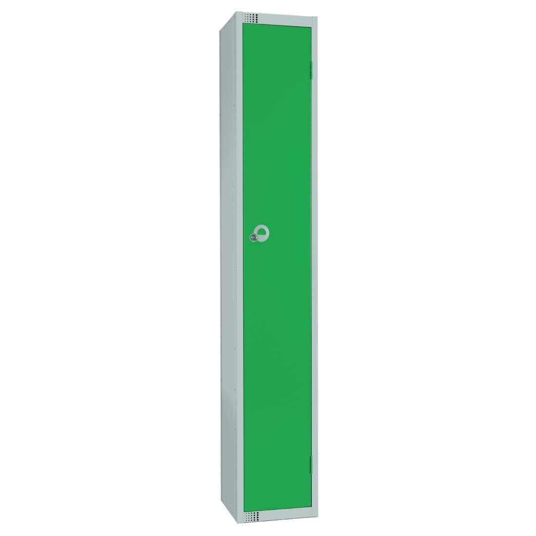 W954-PS Elite Single Door Padlock Locker with Sloping Top Green
