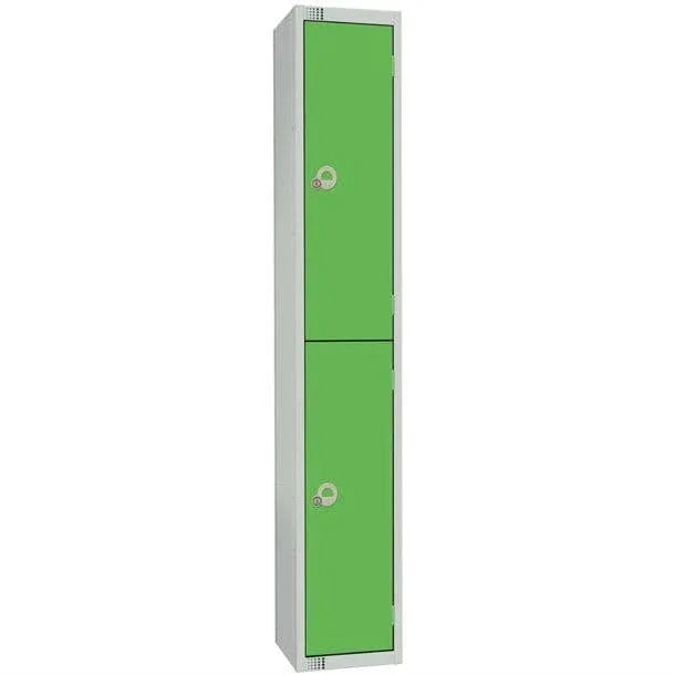 W955-ELS Elite Double Door Electronic Combination Locker with Sloping Top Green - JD Catering Equipment Solutions Ltd