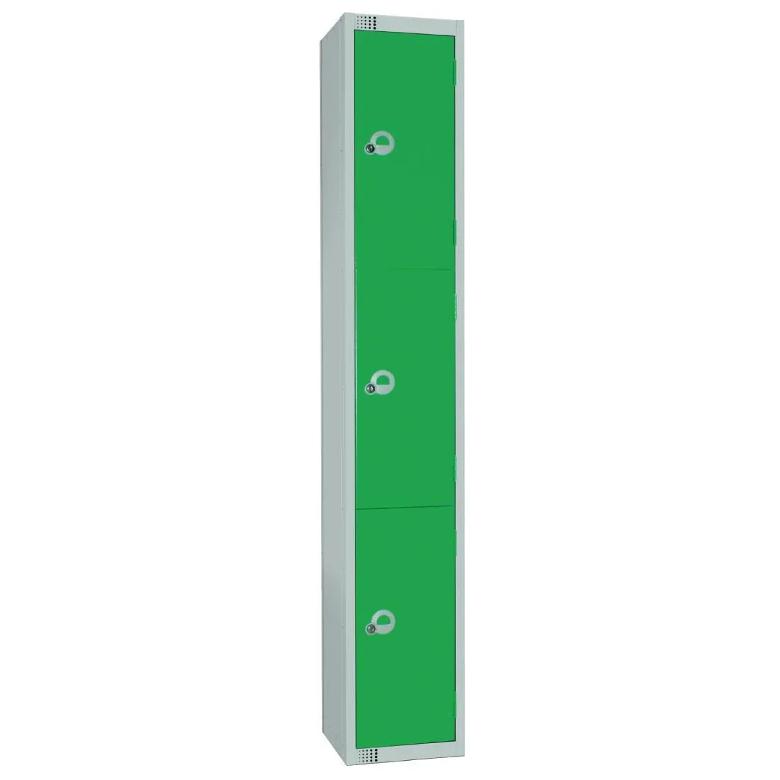 W956-CLS Elite Three Door Manual Combination Locker Locker Green with Sloping Top - JD Catering Equipment Solutions Ltd