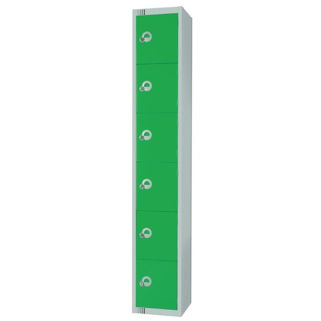 W958-CL Elite Six Door Manual Combination Locker Locker Green
