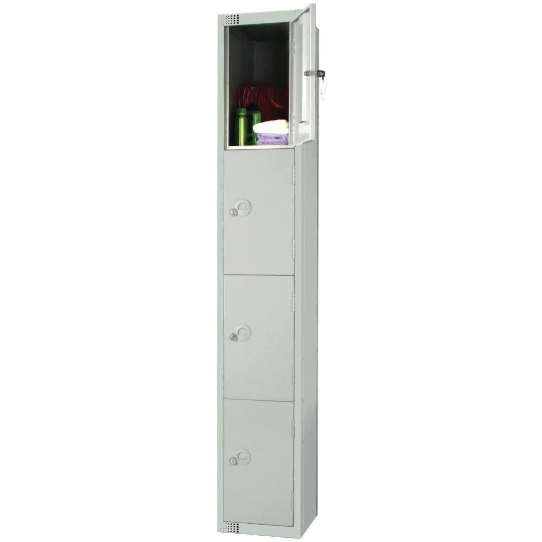W962-ELS Elite Four Door Electronic Combination Locker with Sloping Top Grey - JD Catering Equipment Solutions Ltd