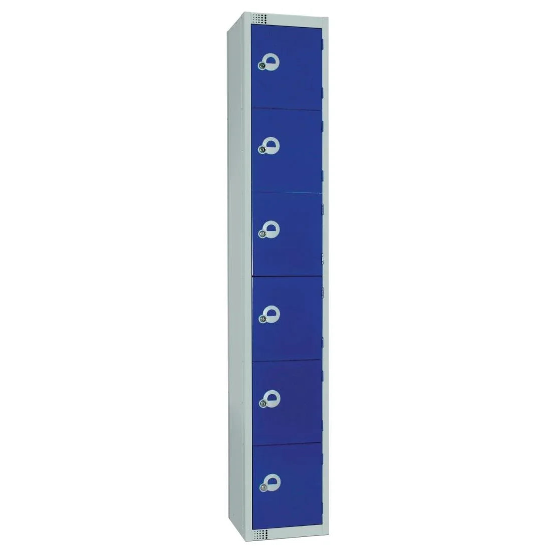 W978-CS Elite Six Door Camlock Locker with Sloping Top Blue - JD Catering Equipment Solutions Ltd