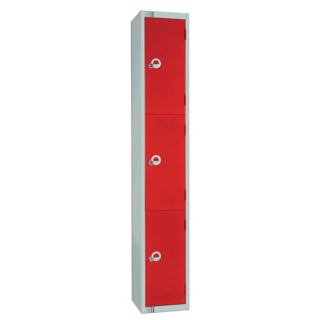 W981-CLS Elite Three Door Manual Combination Locker Locker Red with Sloping Top - JD Catering Equipment Solutions Ltd