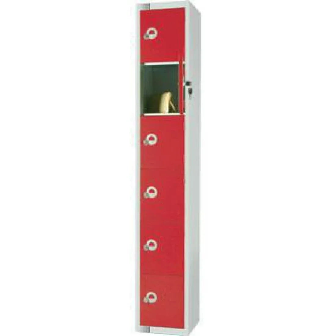 W983-PS Elite Six Door Padlock Locker with Sloping Top Red - JD Catering Equipment Solutions Ltd