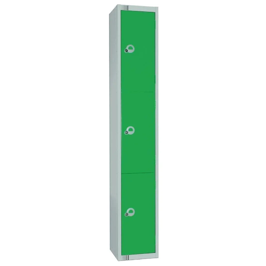 W986-CNS Elite Three Door Coin Return Locker with Sloping Top Green - JD Catering Equipment Solutions Ltd