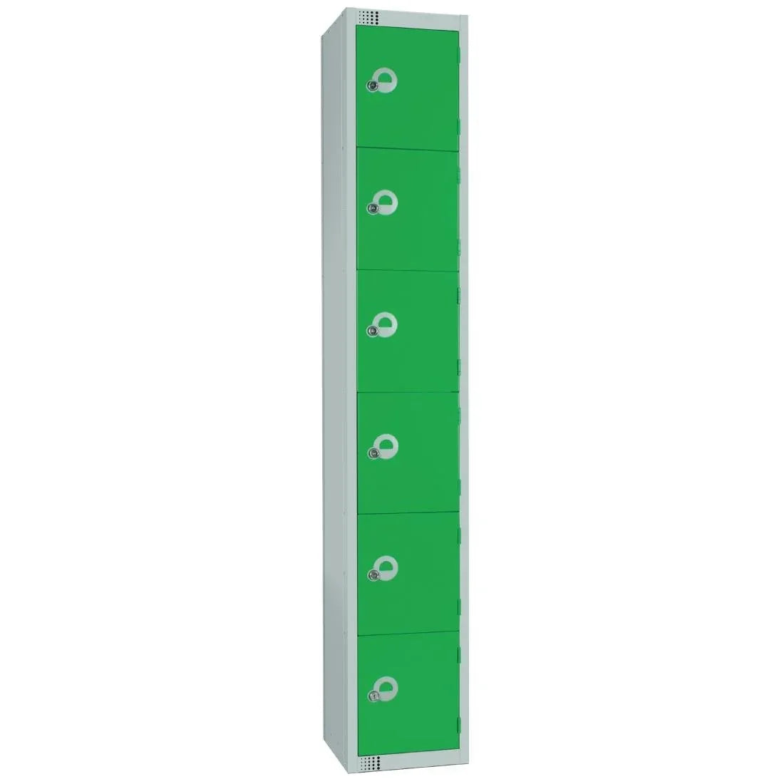 W988-CLS Elite Six Door Manual Combination Locker Locker Green with Sloping Top - JD Catering Equipment Solutions Ltd