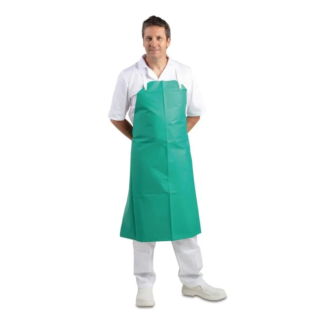A590 Whites Heavy Duty Waterproof Apron Green - JD Catering Equipment Solutions Ltd