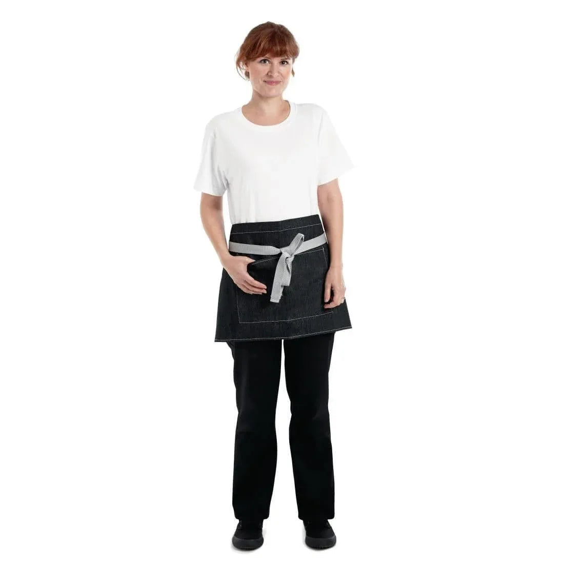 B995 Whites Southside Waist Apron Denim Black 760mm - JD Catering Equipment Solutions Ltd