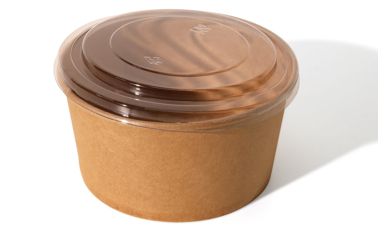 Compostable 1000ml Deli / Salad Bowl - Kraft - 150mm (300 per ctn) - No Lid