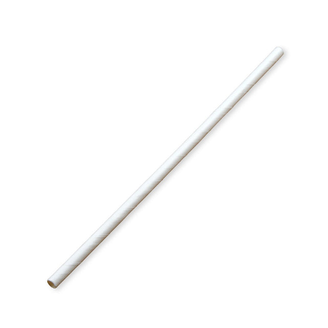 Regular BioStraw - White - 6mm - 2500/ctn - white - BioPak commercial catering consumable