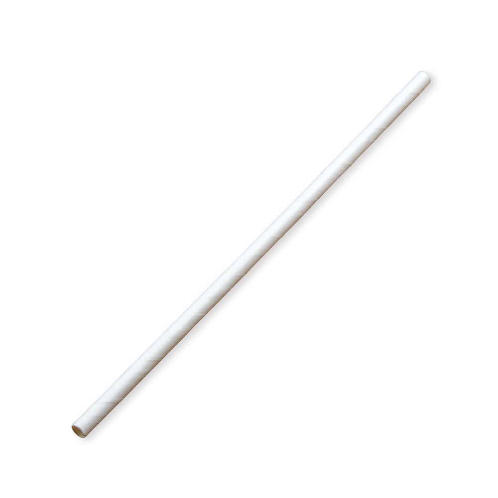 Regular BioStraw - White - 8mm - 2500/ctn - white - BioPak commercial catering consumable