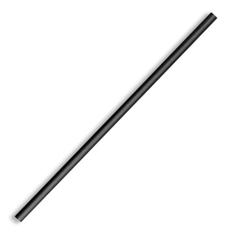 Regular BioStraw - Black - 8mm - 2500/ctn - black - BioPak commercial catering consumable