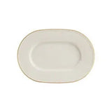 Pack Size 6 - Porland Academy Line Gold Band Oval Plate 25cm - 115825GB - JD Catering Equipments Ltd