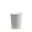 Double Wall BioCup - White - Smooth - 250ml / 8oz (80mm) - 500/ctn - white - BioPak commercial catering consumable
