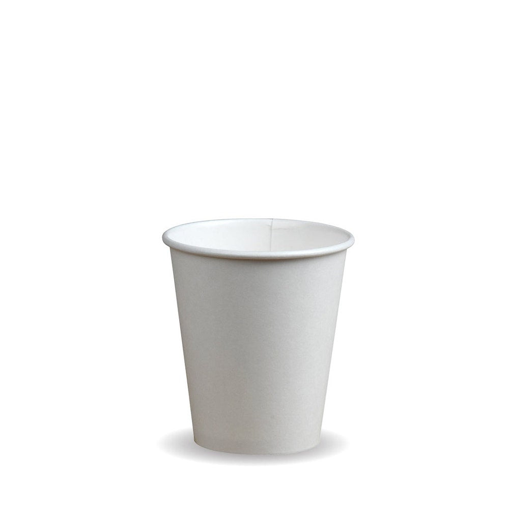 Single Wall BioCup - White - 230ml / 6oz (80mm) - 1000/ctn - white - BioPak commercial catering consumable
