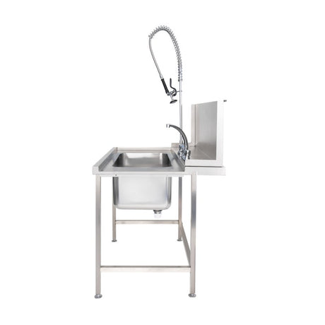 Classeq Sink Tabling for left-hand side entry of machine. T11SENL - 1100mm inc taps