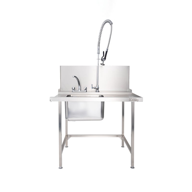 Classeq Sink Tabling for right-hand side entry of machine. T11SENR - 1100mm inc taps