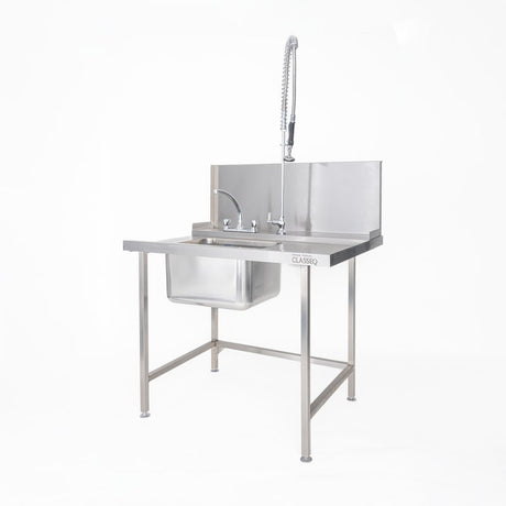 Classeq Sink Tabling for right-hand side entry of machine. T11SENR - 1100mm inc taps
