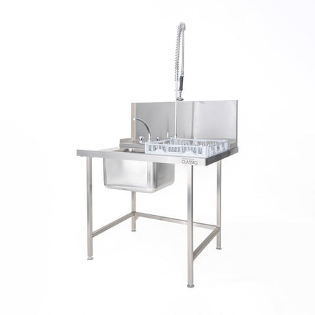 Classeq Sink Tabling for right-hand side entry of machine. T11SENR - 1100mm inc taps