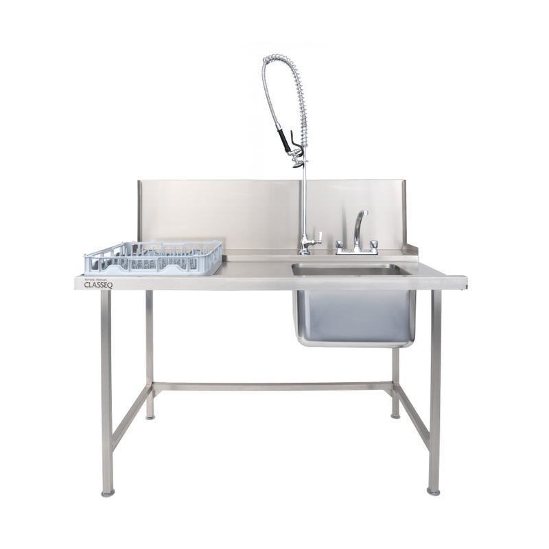 Classeq Sink Tabling for left-hand side entry of machine. T15SENL - 1500mm inc taps