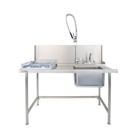 Classeq Sink Tabling for left-hand side entry of machine. T15SENL - 1500mm inc taps