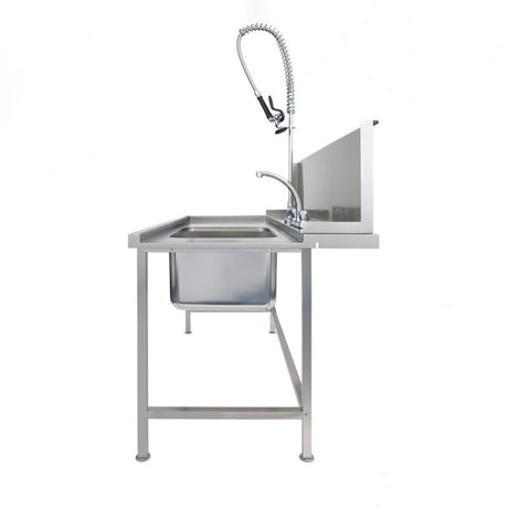 Classeq Sink Tabling for left-hand side entry of machine. T15SENL - 1500mm inc taps