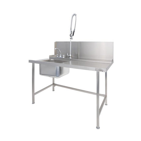 Classeq Sink Tabling for right-hand side entry of machine. T15SENR - 1500mm inc taps