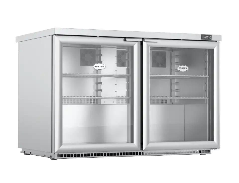 Foster 2 Glass Door 360Ltr Under Counter Fridge with Light HR360G 13-251