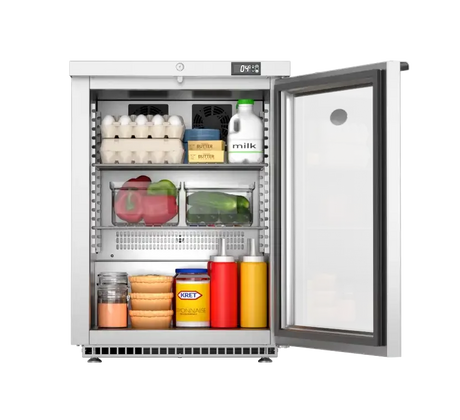 CW733 Foster 1 Glass Door 150Ltr Under Counter Fridge with light HR150G 13-174 - JD Catering Equipment Solutions Ltd